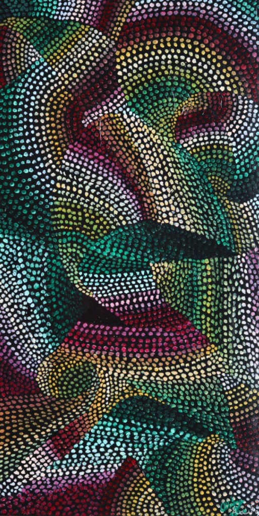 Australia acrylic painting by Otheima using the dotting technique of the Aboriginal Australians