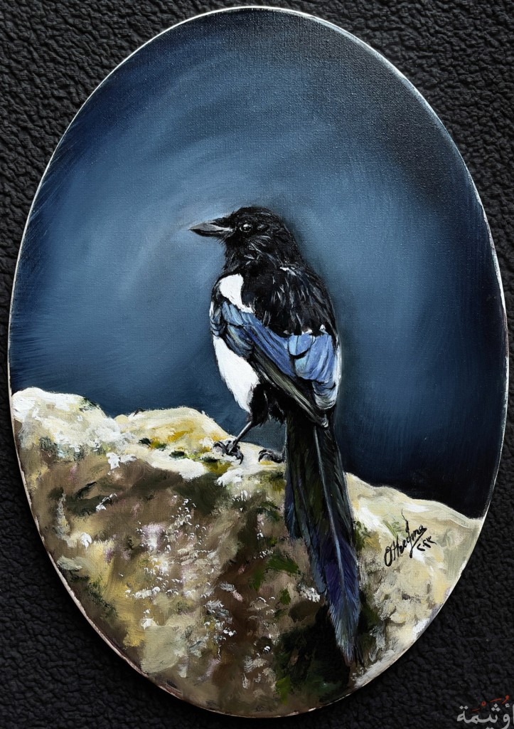 magpie oil painting on canvas for the painter Otheima